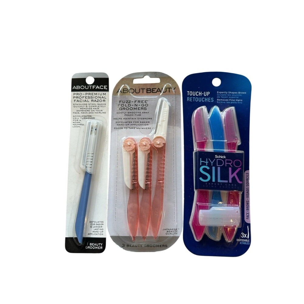 Bundle 3 Packs Body Groomers Jetables Facial Razors Brows Neck Face Hairline